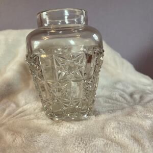 Rare Bellaire crystal cut pickle or olive jar early American EAPG #601 no lid